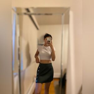 Faux-leather mini green skirt by Bar lll✨✨